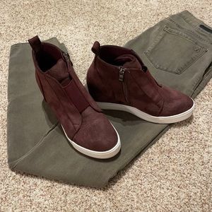 CCOCCI Wedge Burgundy Suede Sneaker